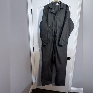 #4681. Dickies Deluxe Cotton Men's Gray/Green Coveralls. Size XL Reg